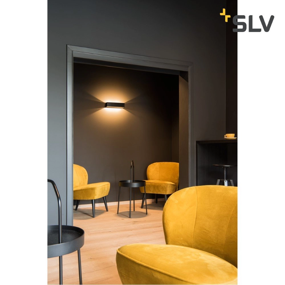Led wall spot Logs In L 19w - 2000-3000K - 30cm black with gold SLV 4024163231220