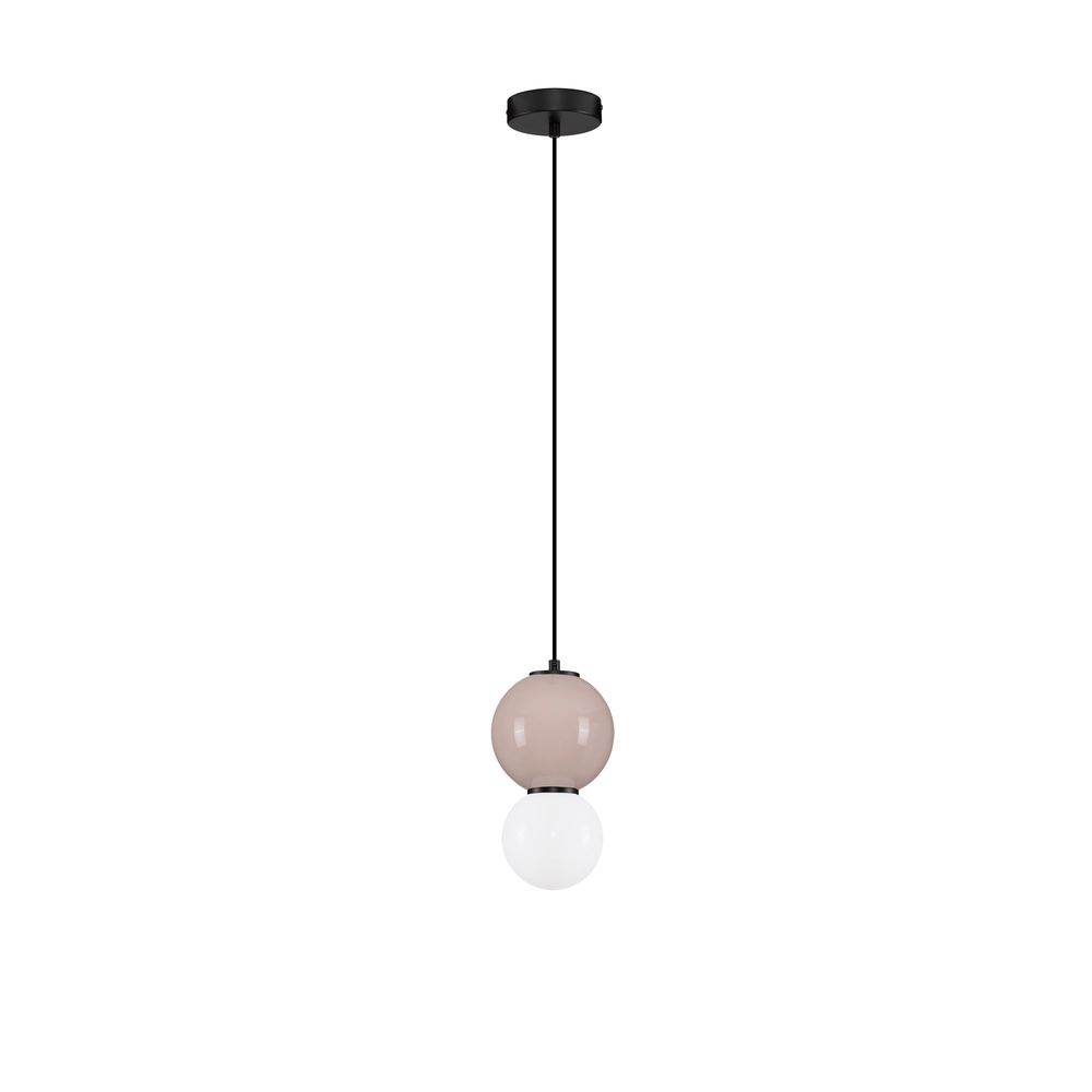 Pendant lamp Noesis Ø 15cm mocha brown with white