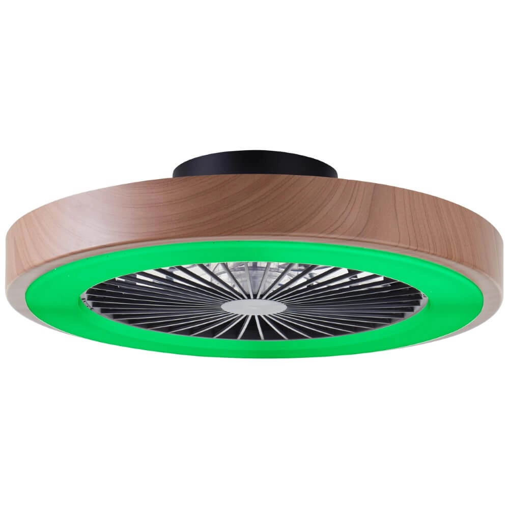 Black fan Slimline with wooden edge Brilliant 4004353435867