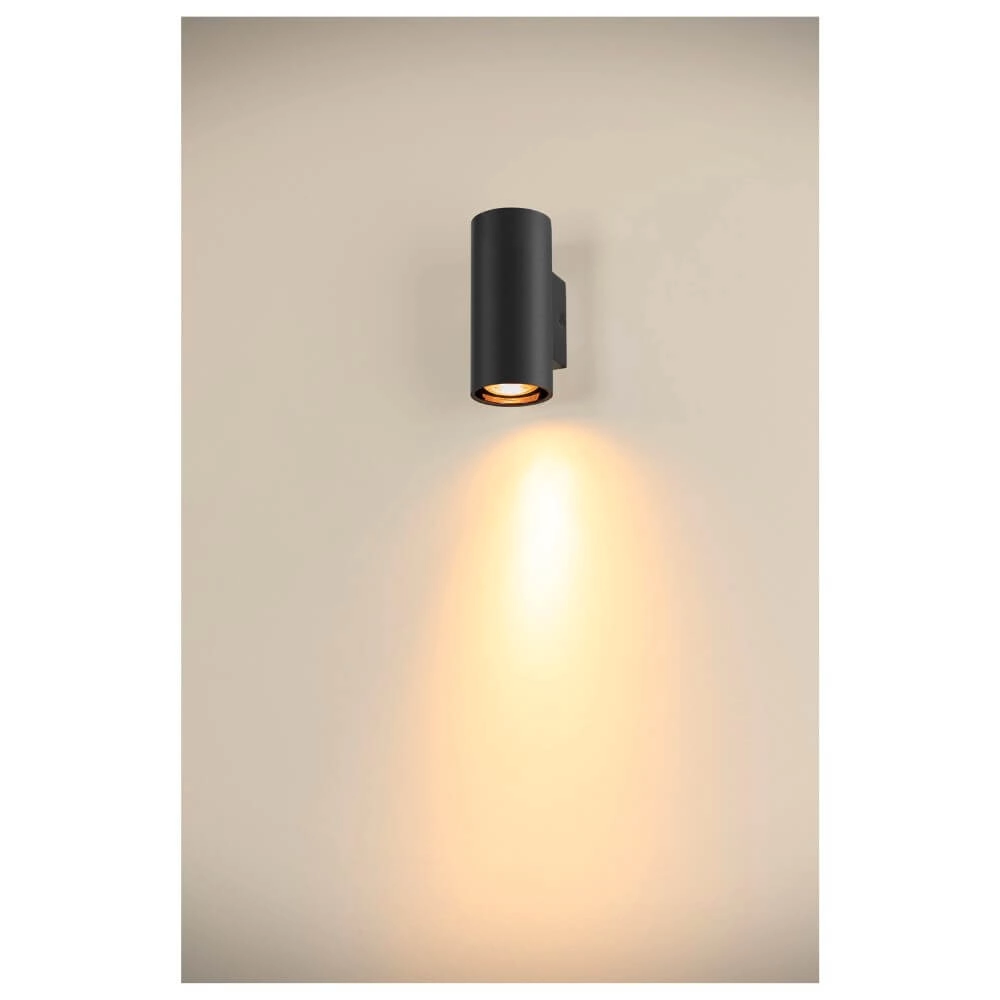 Black wall spotlight Asto Tube down - 1x GU10 SLV 4024163265997