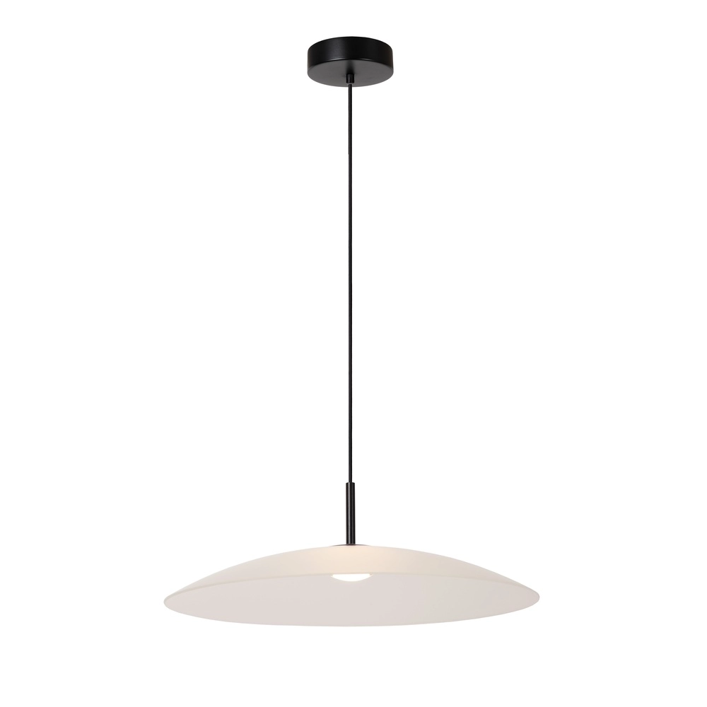 Sleek pendant lamp Menga Ø 60cm white glass