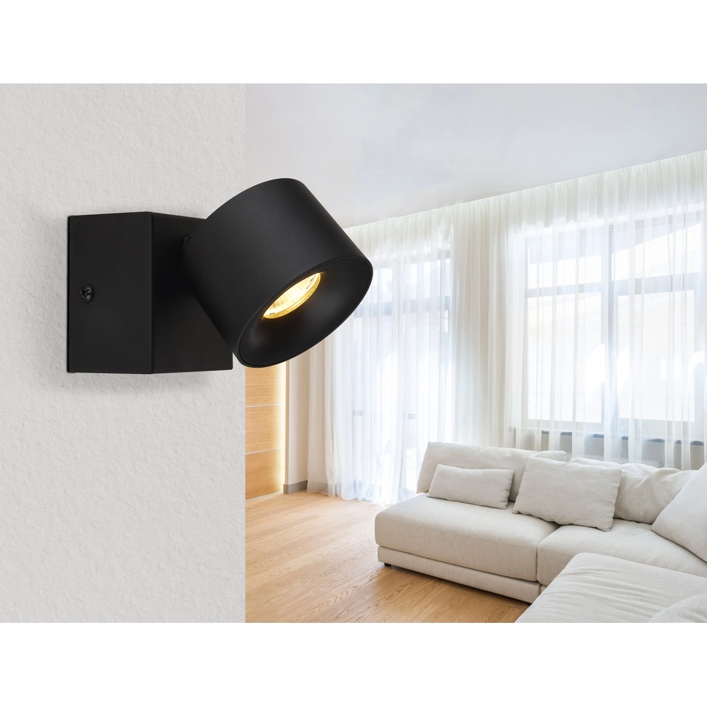 Sleek wall lamp Rae Black Globo 9007371456635