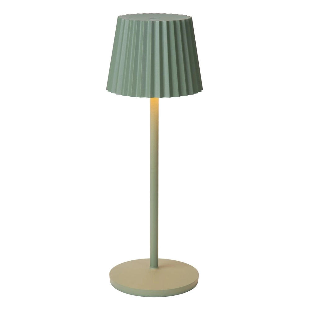 Rechargeable table lamp Justine green with charging station Lucide 5411212272225