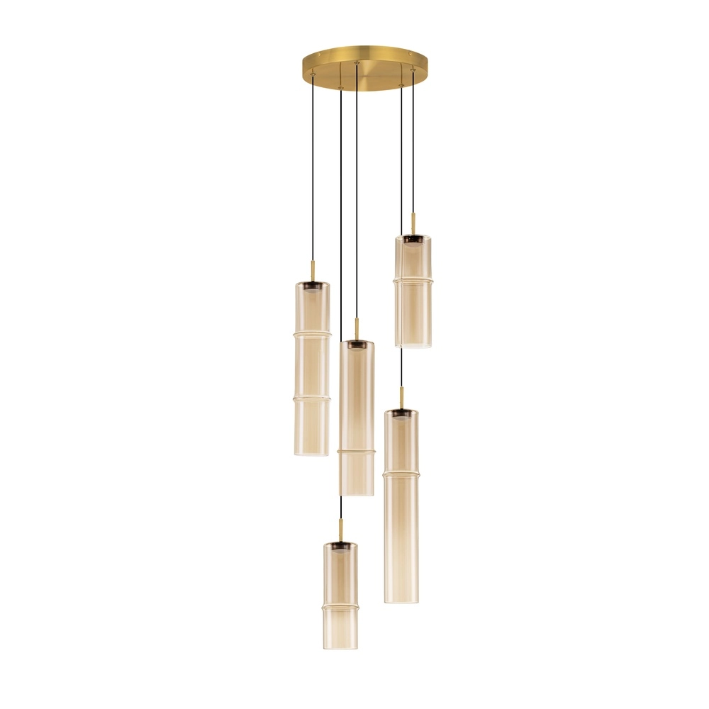 Unique pendant lamp Sano Round 5-light gold Lyora 5212017474063