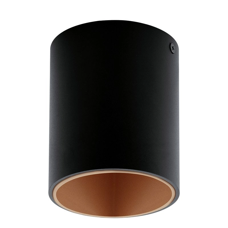 LED flush ceiling light Polasso Black/Copper