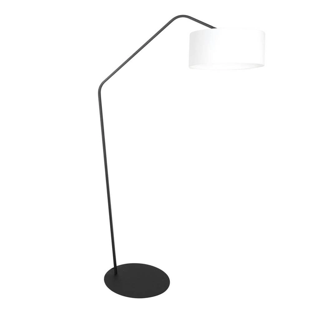 Floor lamp Zig-Zag black with white shade Ø 50cm