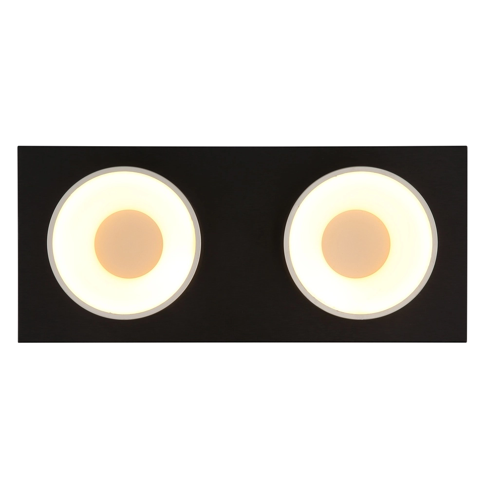 2-light ceiling lamp Raymond black with champagne Globo 9007371522873