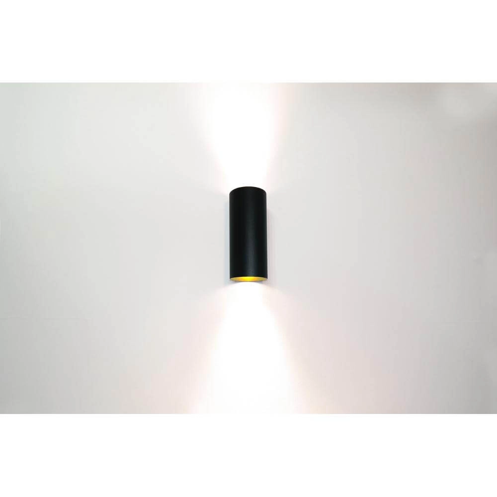 Design surface-mounted spotlight Roulo Black with gold up & down