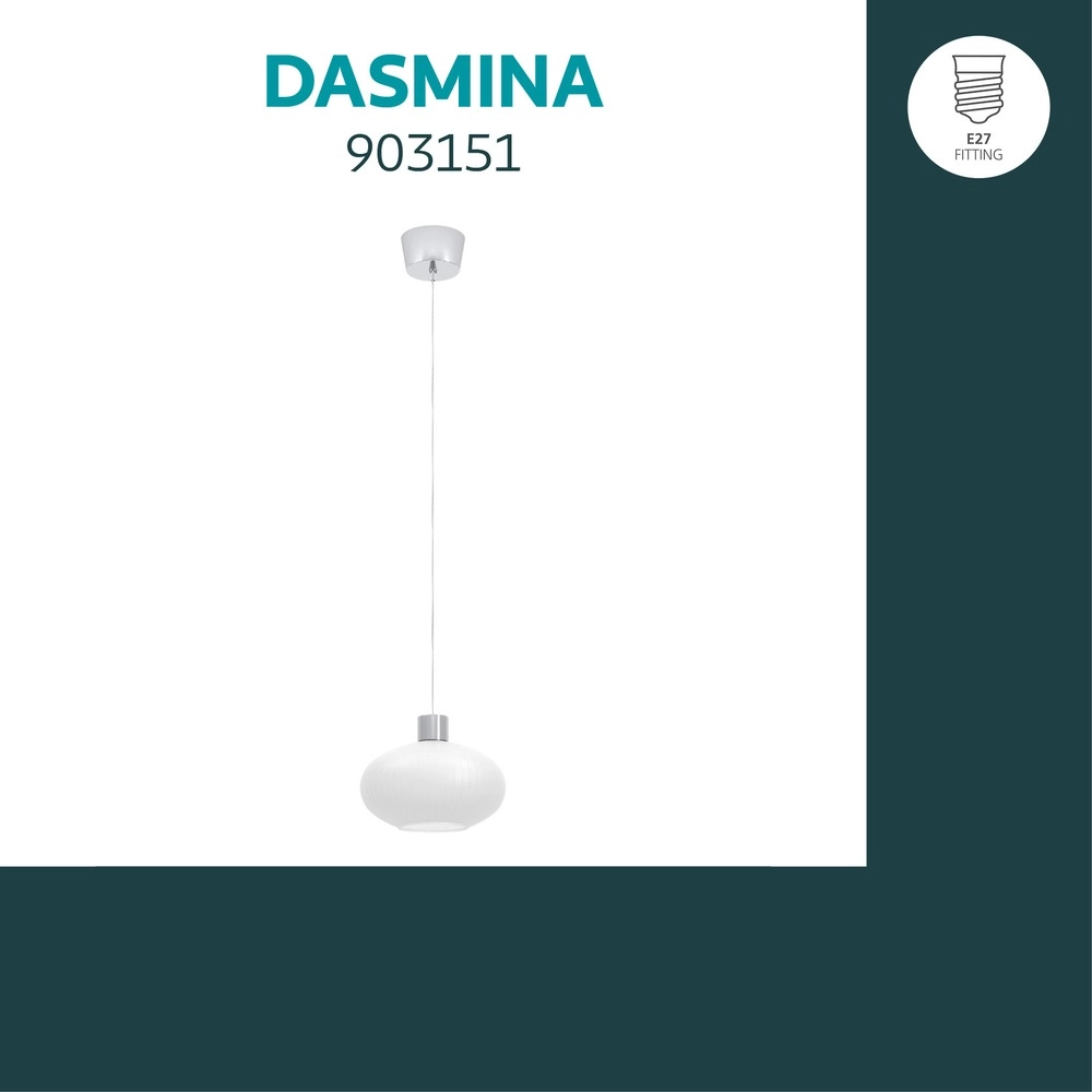 Design pendant lamp Dasmina chrome with white Ø 25cm