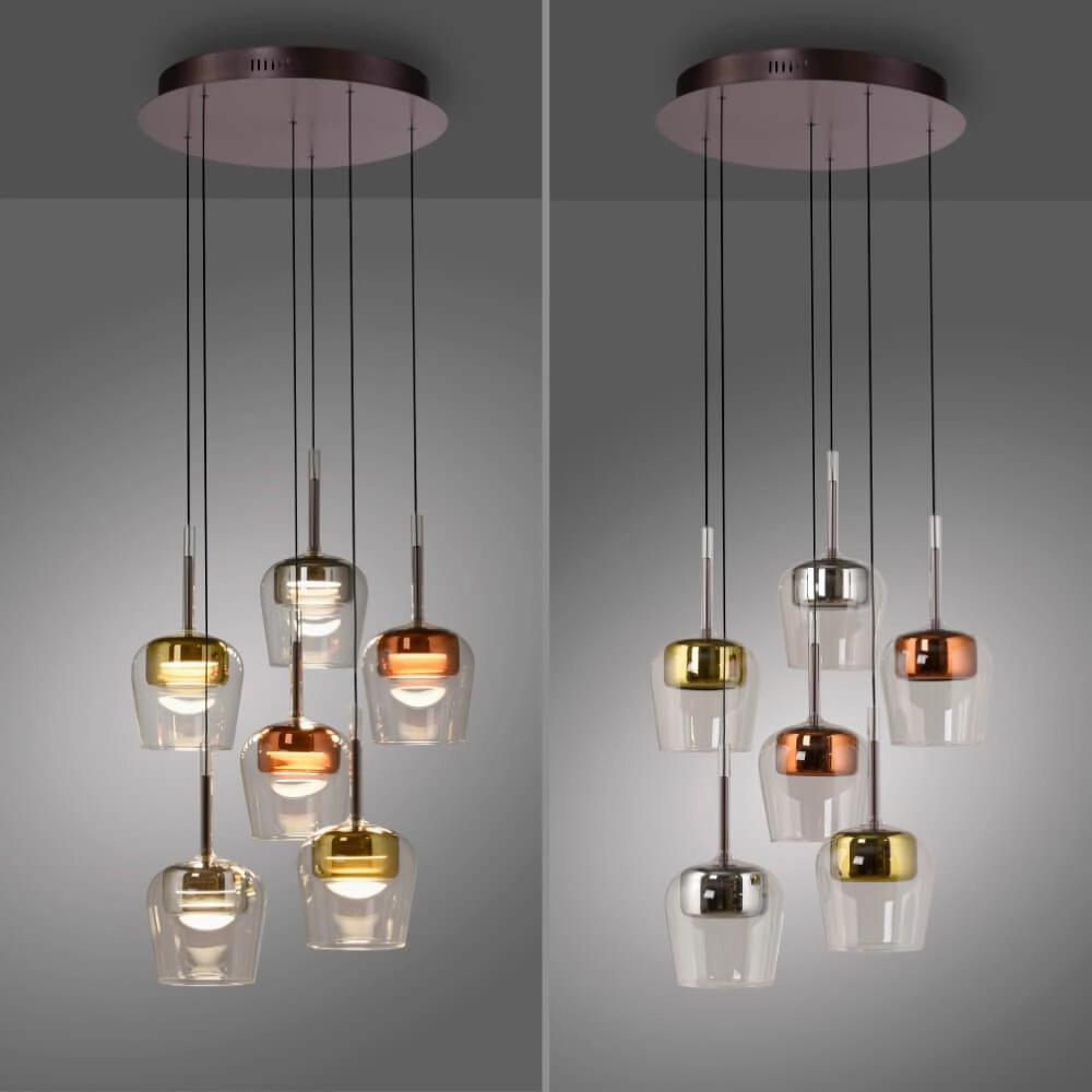 6-light pendant lamp Q-Kon Multiple colors Paul Neuhaus 4012248383872