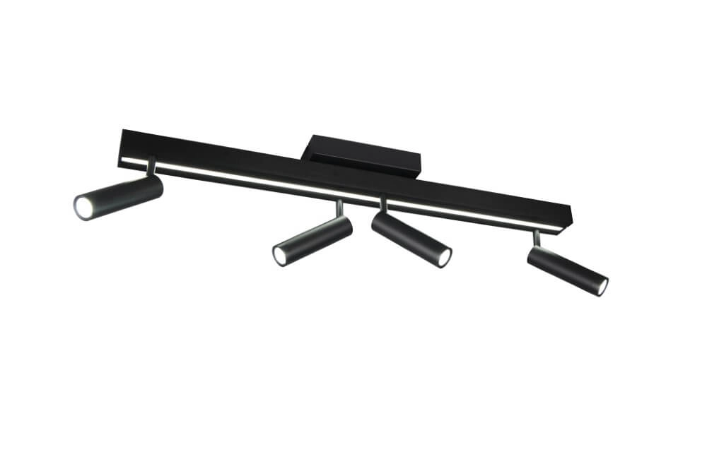 4-light LED spot Zeno black Trio 4017807622904