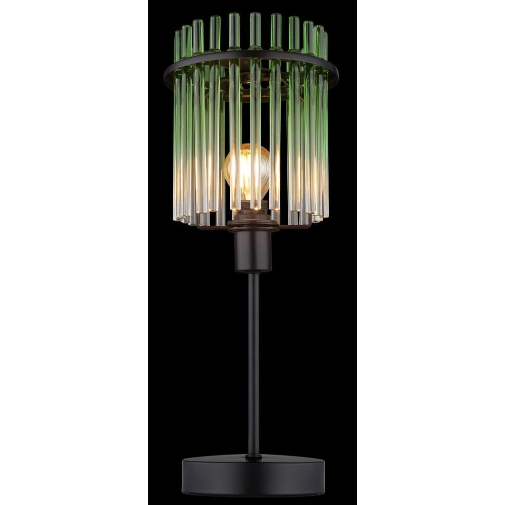 Black table lamp Gorley with green glass Ø 15cm Globo 9007371465972