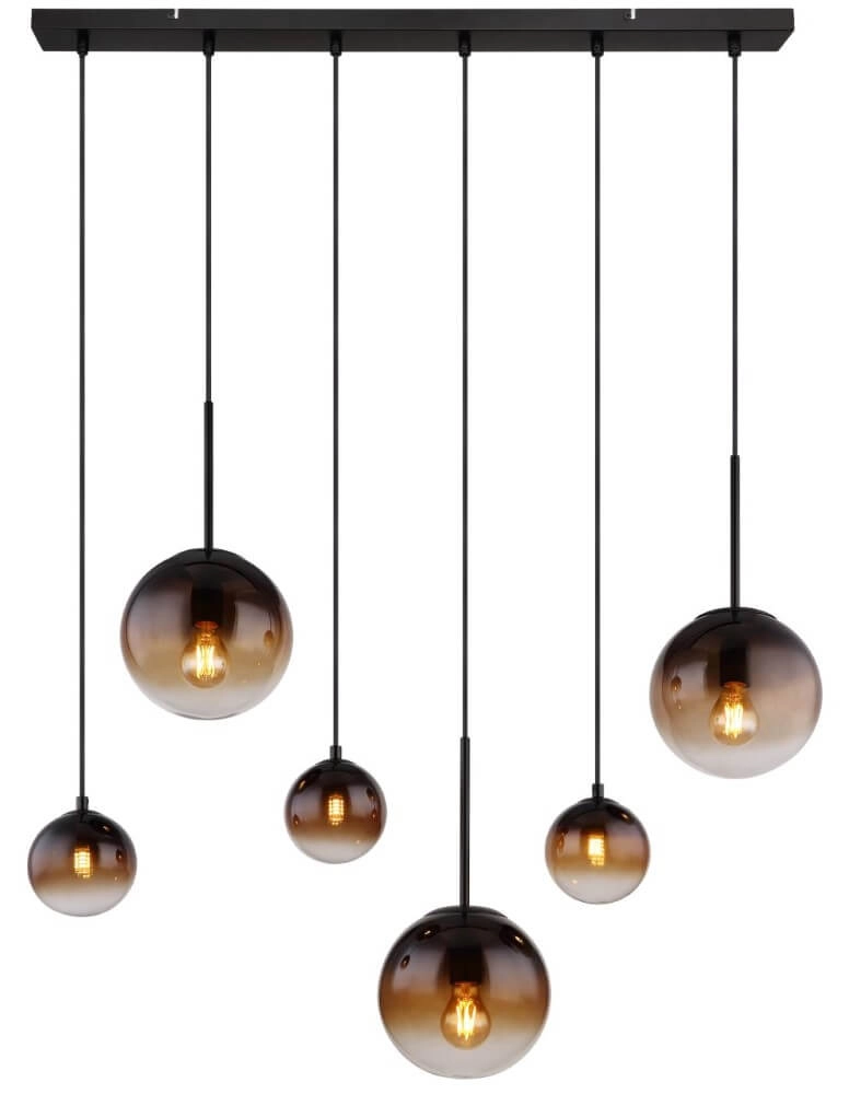 Black pendant lamp Hallie with unique glass Globo 9007371445929