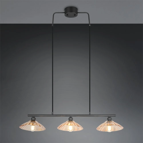 Classic pendant lamp Eluna 3-light black Trio 4017807682502