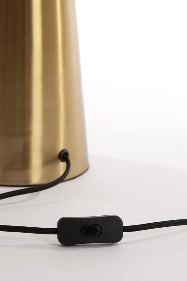 Table lamp Pleat gold with brown Ø 40cm Light & Living 8717807687755