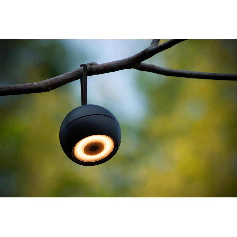 Rechargeable wall lamp Lunex Black Magnetic Lucide 5411212272409