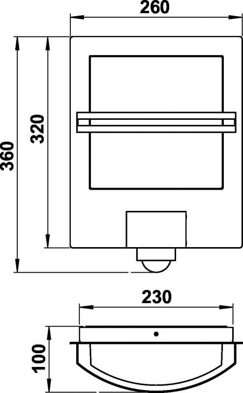 Wall lamp anthracite Square sensor Albert 4007235262513