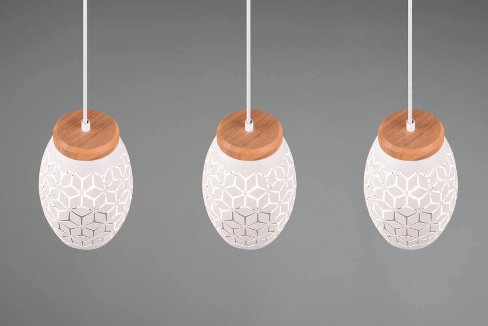 White pendant lamp Bidar 3-light Trio 4017807574920