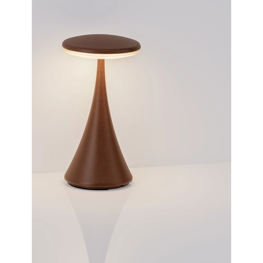 Table lamp Elbo rusty brown rechargeable with USB