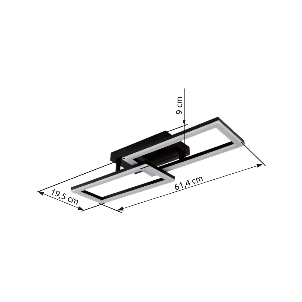 Black design ceiling lamp Sapena 61.4 x 19.5cm Globo 9007371450558