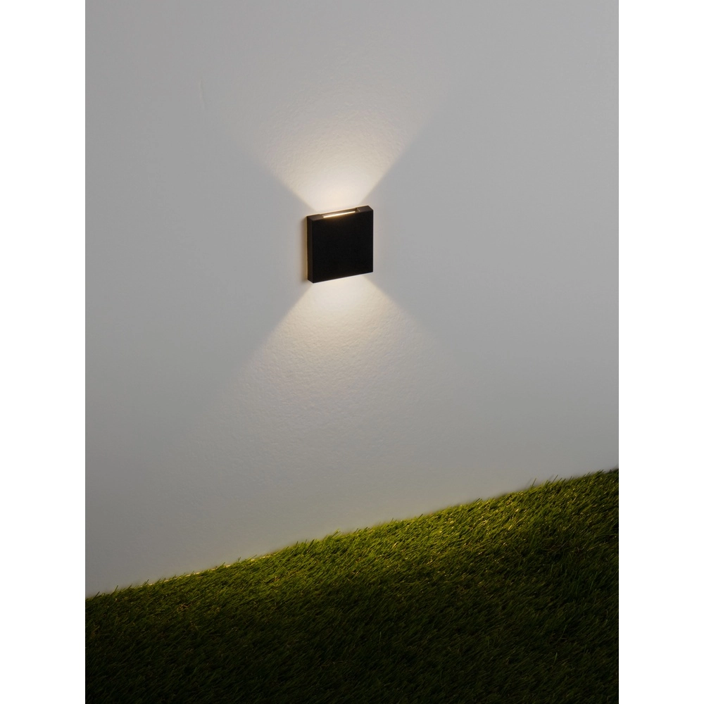 Square recessed light Iko Black Double