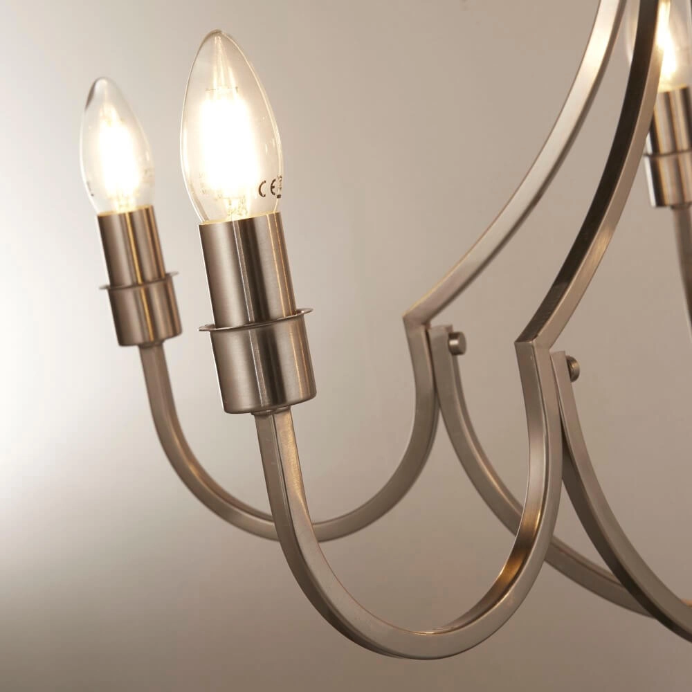 Classic pendant lamp Lodge 5-light silver Searchlight 5053423242910
