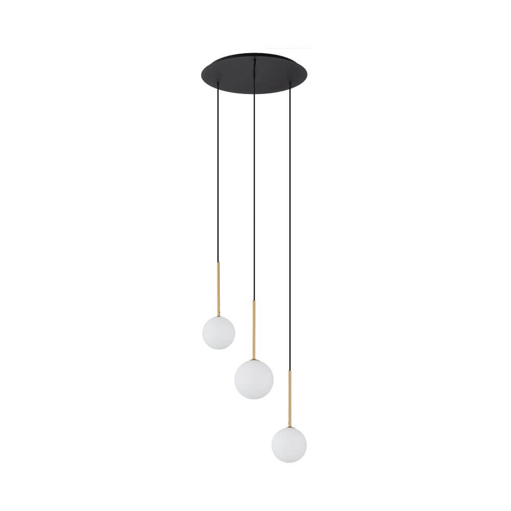 Glass ceiling lamp Karo 3x white glass