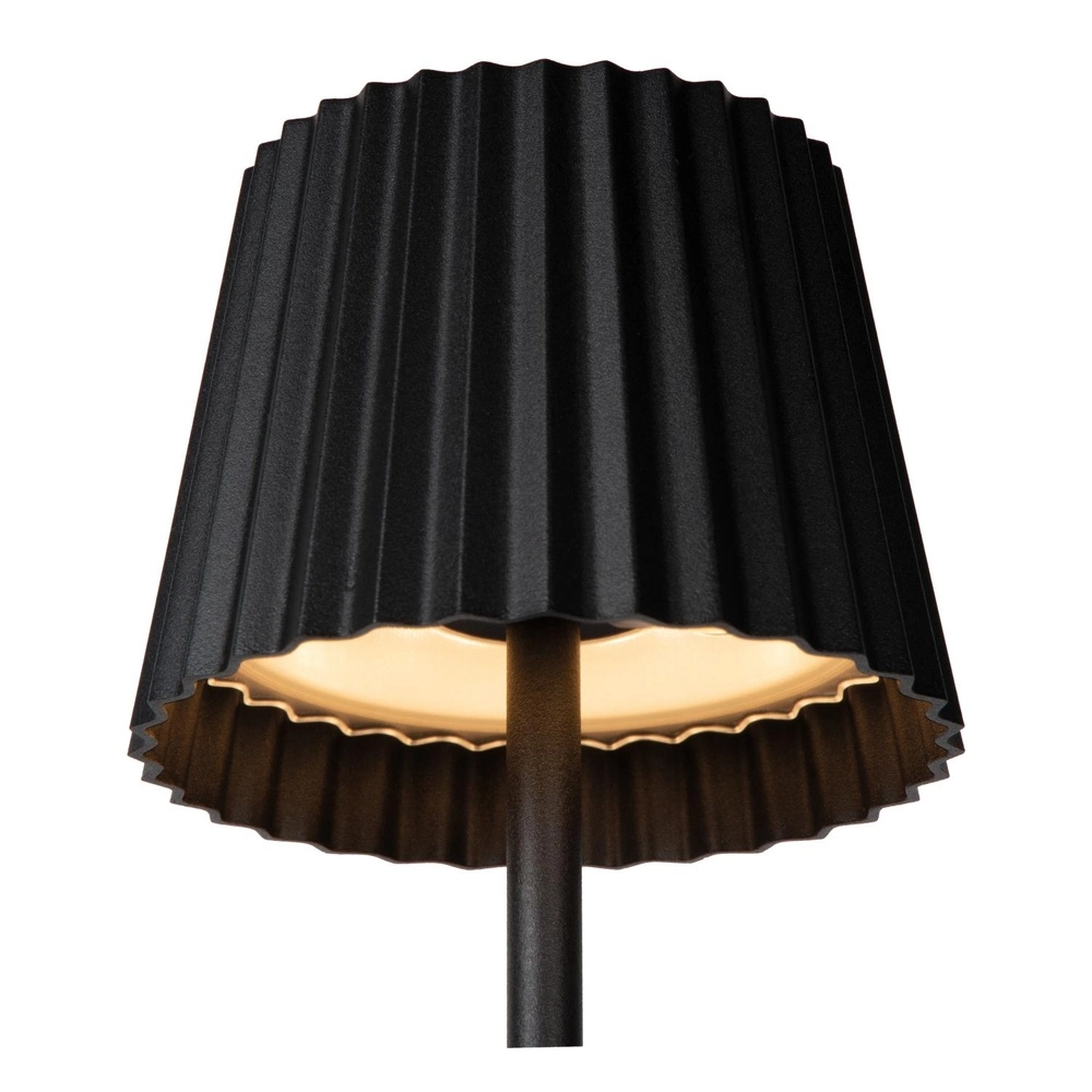 Rechargeable table lamp Justine black with charging station Lucide 5411212272171