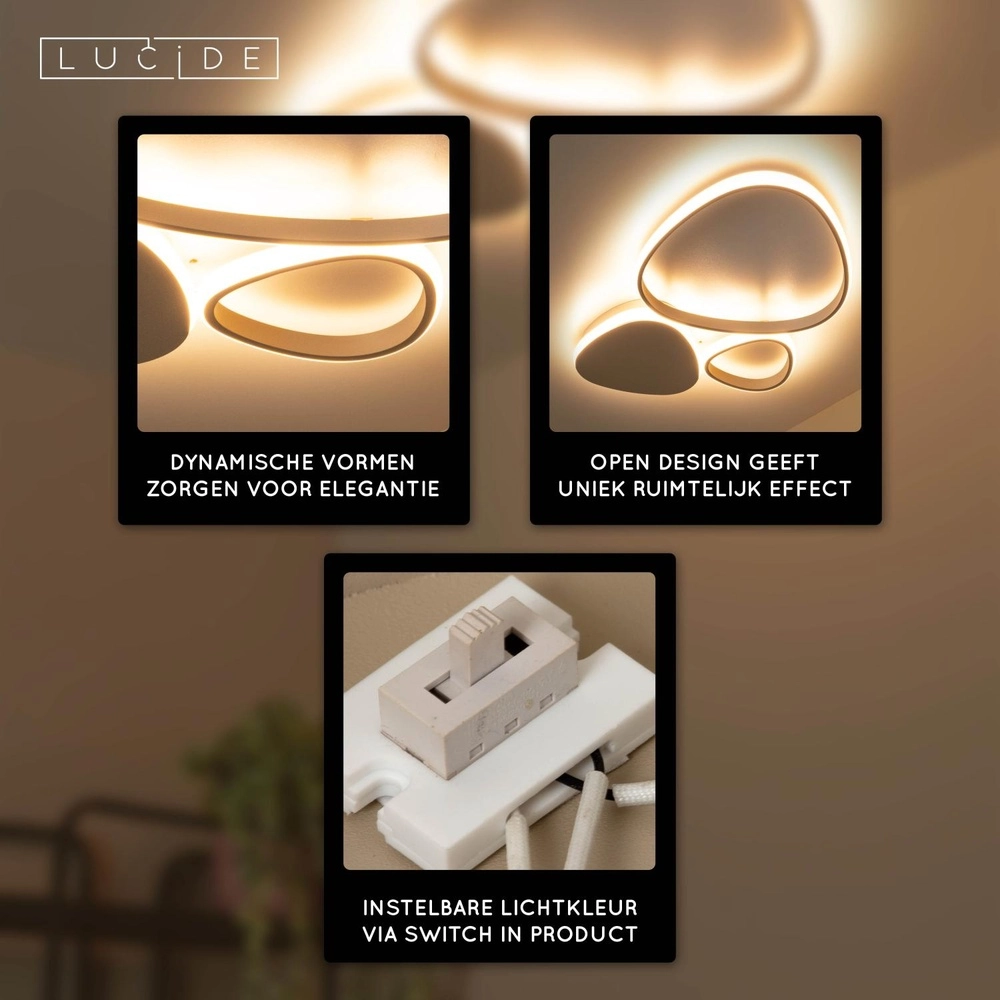Modern ceiling lamp Samling S sand brown Lucide 5411212782960