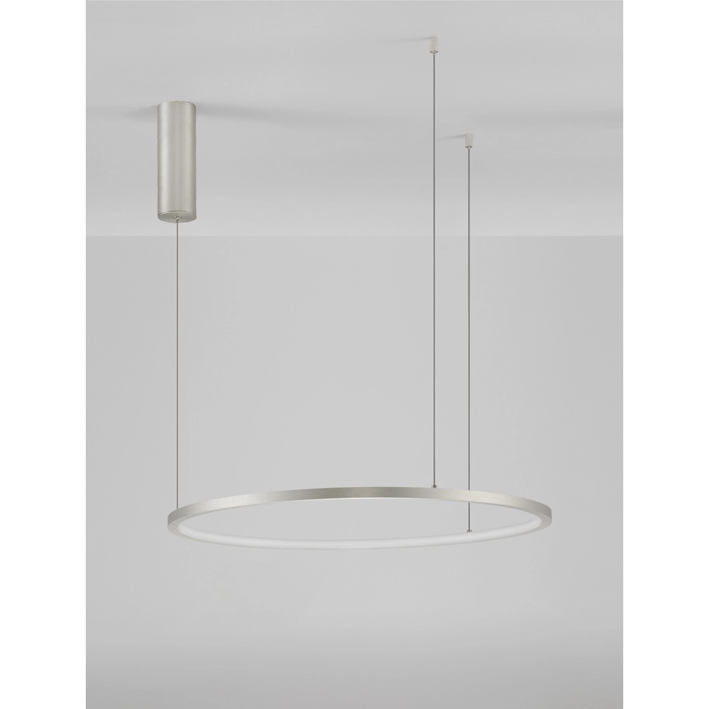 Round pendant lamp Tarquin silver grey Ø 60cm Lyora 5212017438287