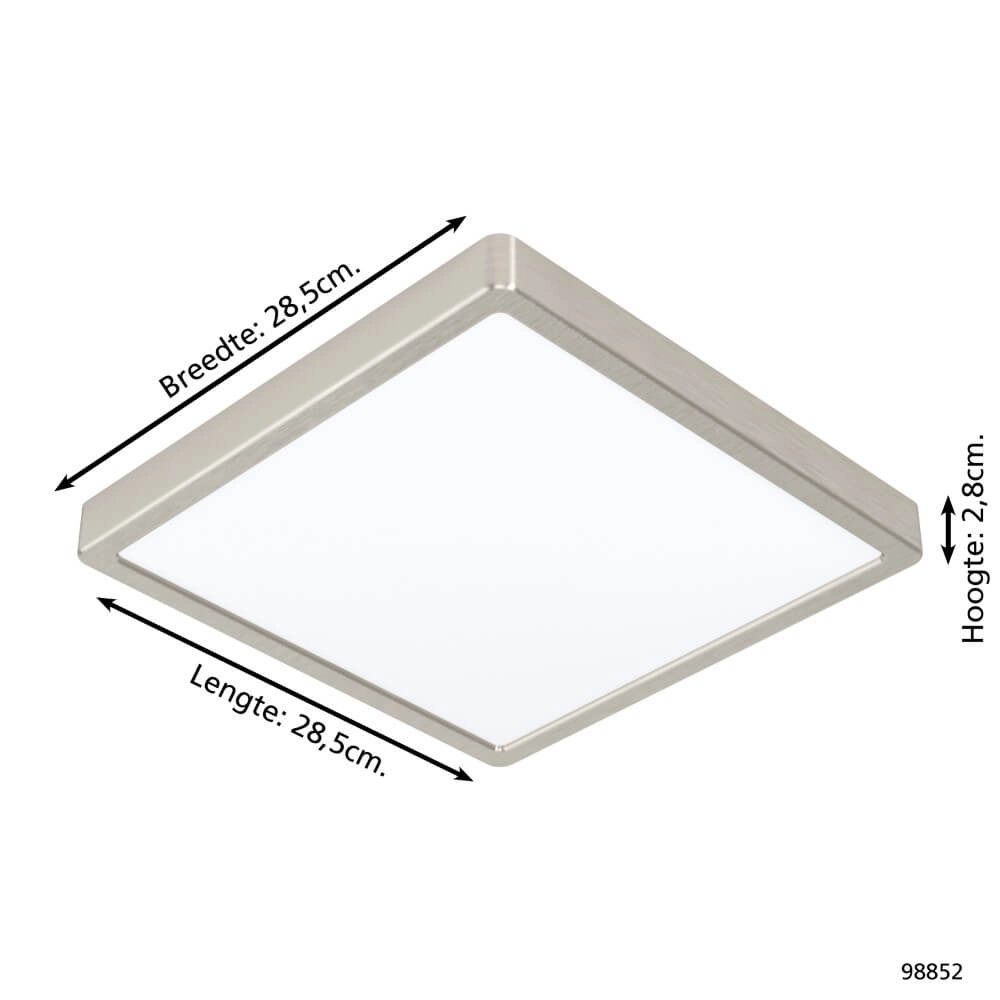 Ceiling light Zigbee Fueva-Z 28.5x28.5cm Stainless Steel Eglo 9002759988524