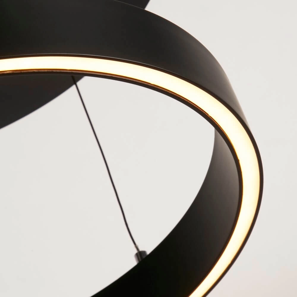 Round pendant lamp Layla black Ø 44cm Searchlight 5053423255712