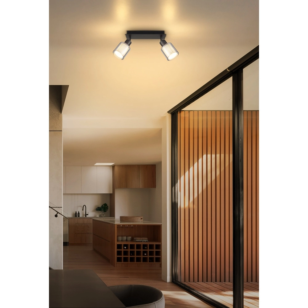 Design ceiling lamp Villegas 2-light gunmetal Globo 9007371572946