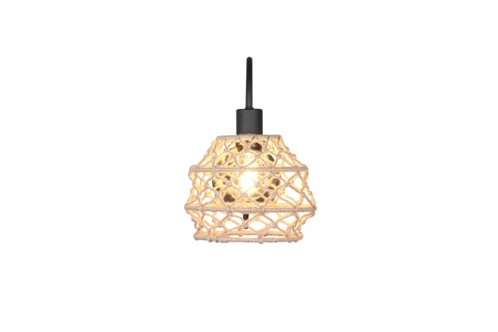 Rattan wall lamp Hive with black Trio 4017807637212