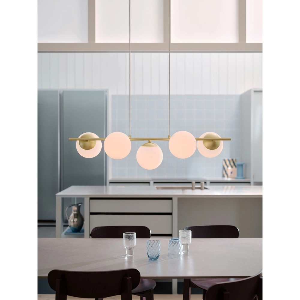 Scandinavian pendant lamp Lilly Gold with white