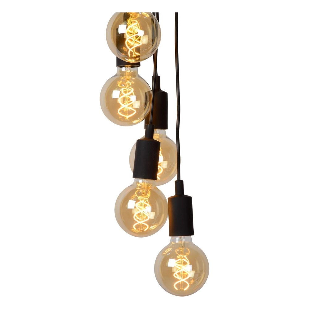 7-light pendant lamp Fix Black Lucide 5411212082879