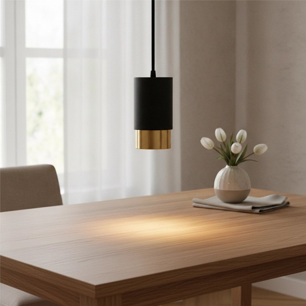 Pendant lamp Pongo S single 10.8cm black with gold