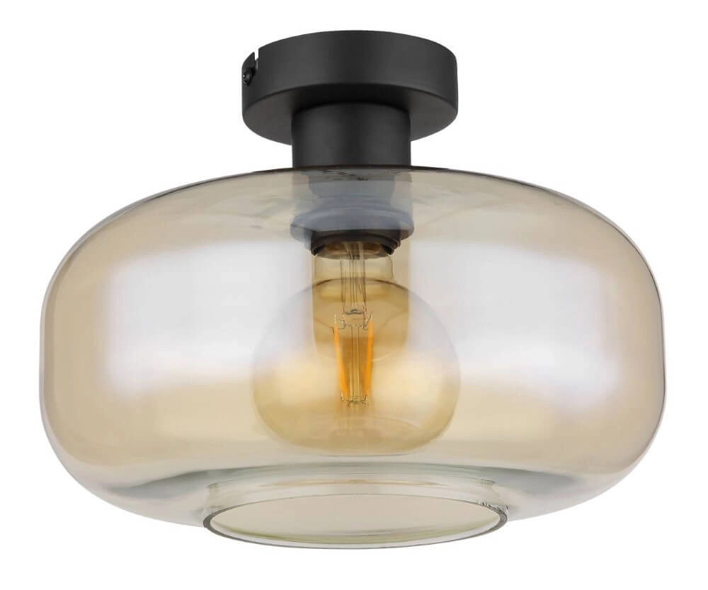 Black ceiling lamp Giuseppe amber glass Globo 9007371435227