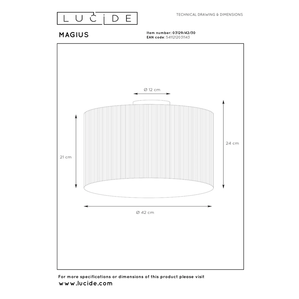 Ceiling lamp Magius Rattan Lucide 5411212031143
