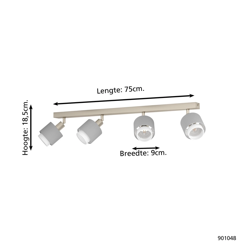 4-light ceiling lamp Bellizzi Stainless steel - 2x E14 Eglo 9008606304394