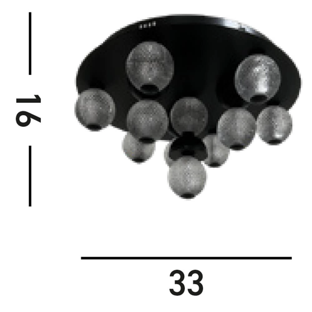 5-light ceiling lamp Asteroid black Searchlight 5053423273419