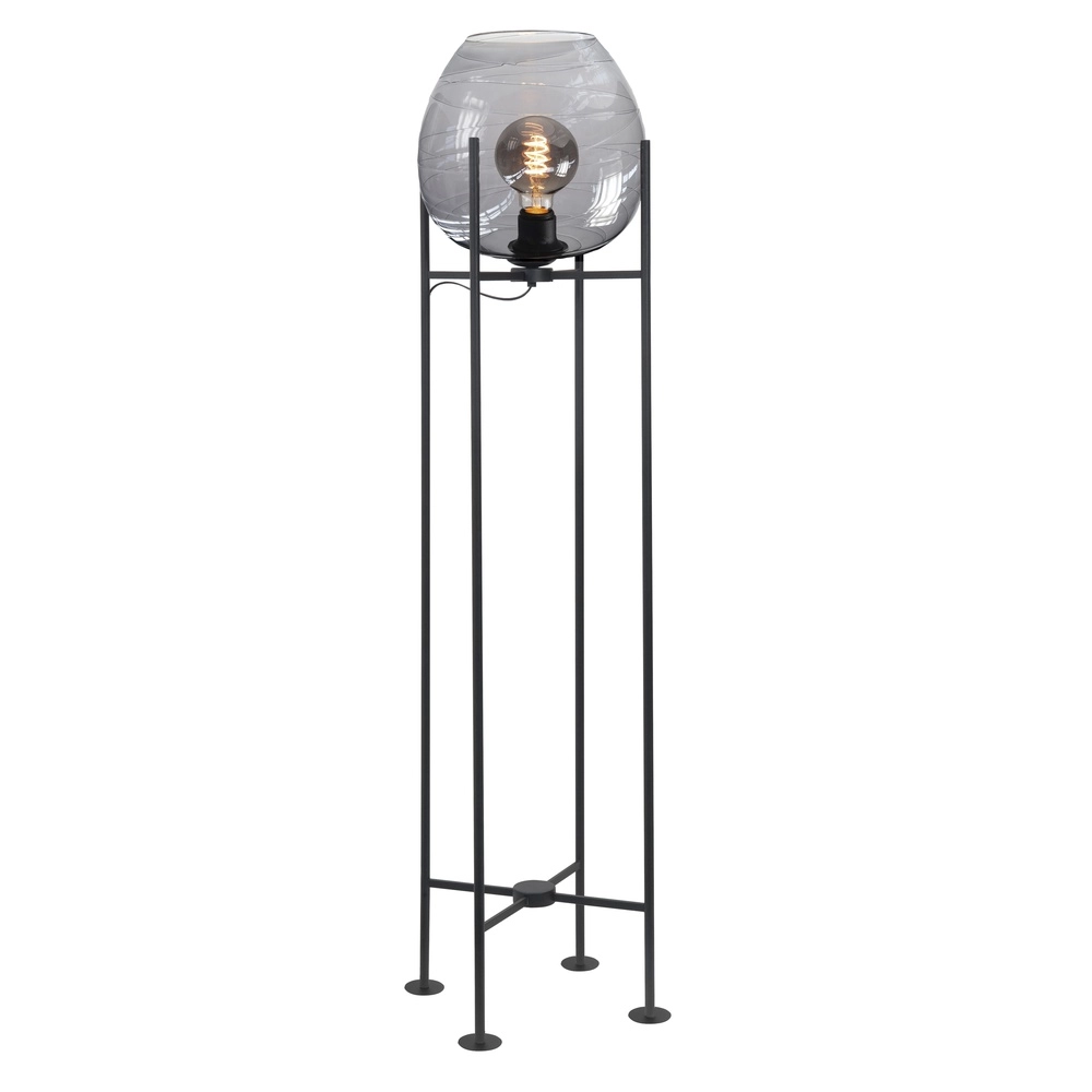 Floor lamp Fantasy black with smoke glass 101cm