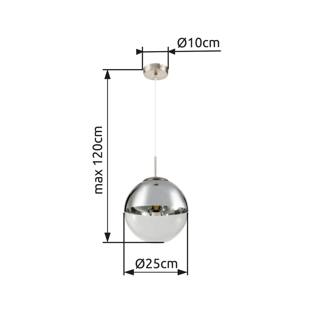 Pendant lamp Varus nickel Ø 25cm Globo 9007371374441