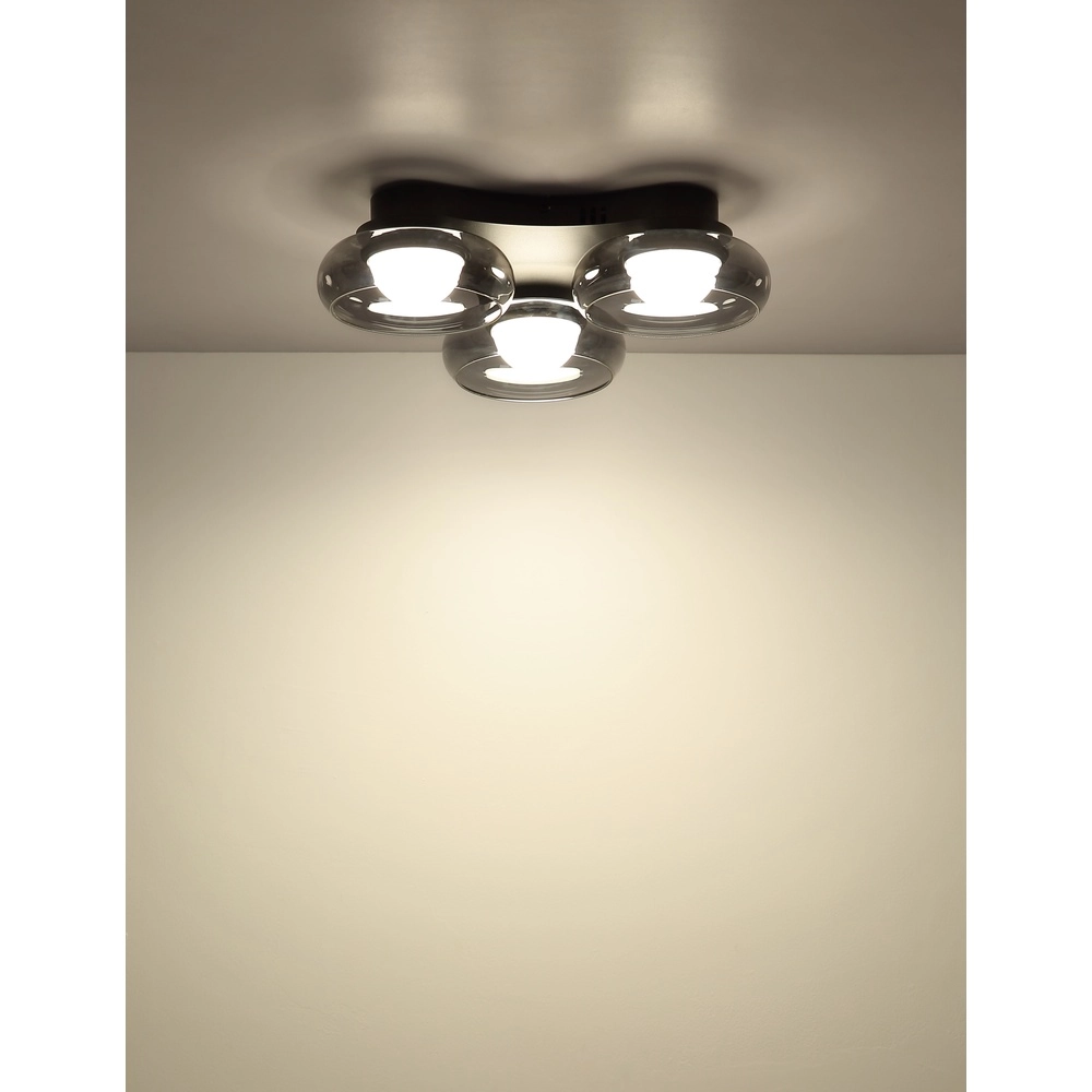 Design ceiling lamp Carlene 3-light black Globo 9007371572175