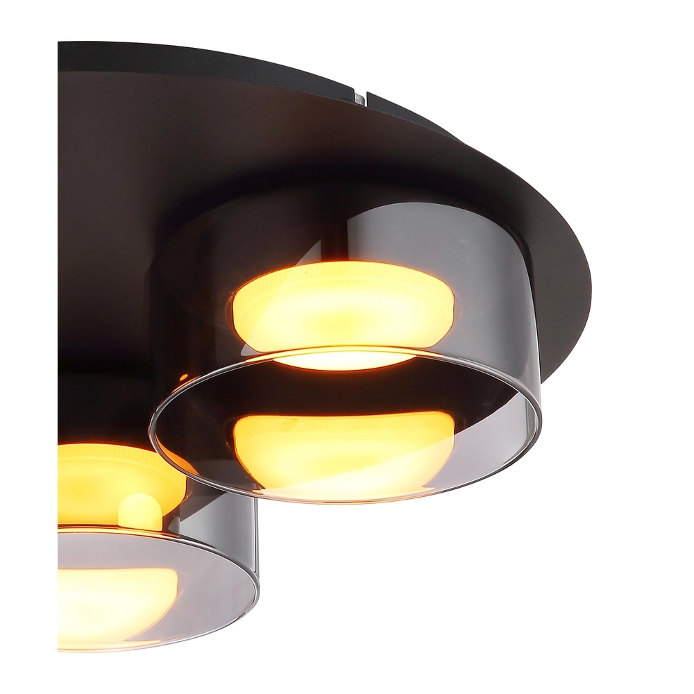 Design ceiling lamp Higgins black 3-lights Globo 9007371578894