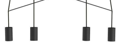4-light hanging lamp Imbria black Lyora 5903139919296
