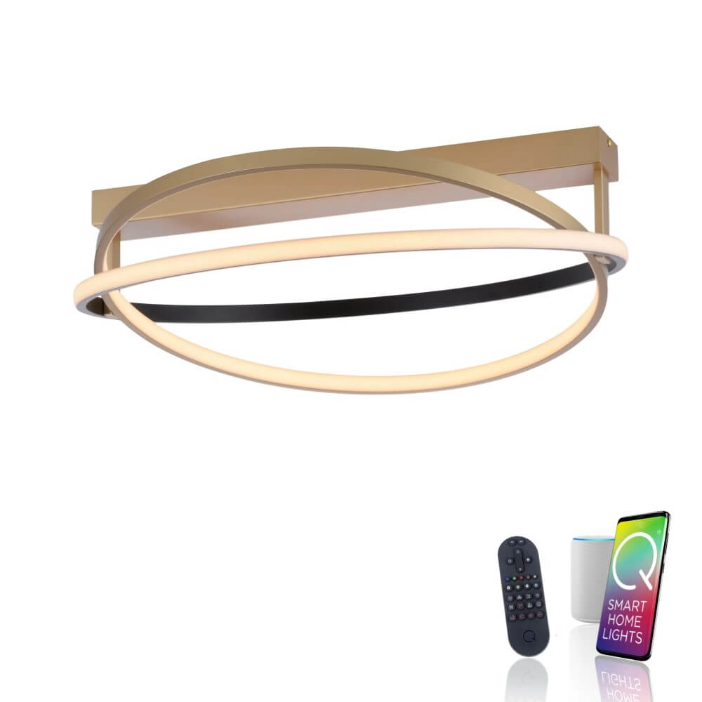 Ceiling lamp Q-Beluga brass Paul Neuhaus 4012248373606