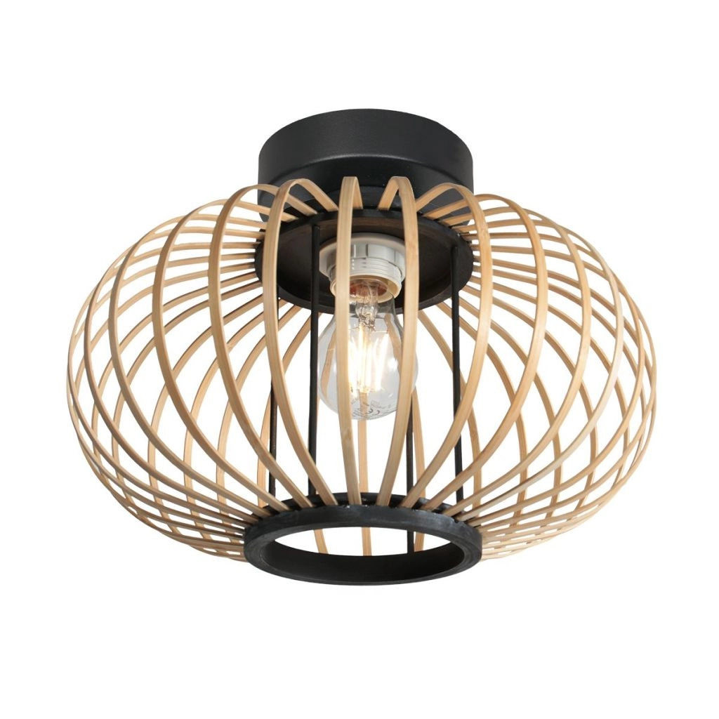 Ceiling lamp Silva with bamboo shade Ø31cm