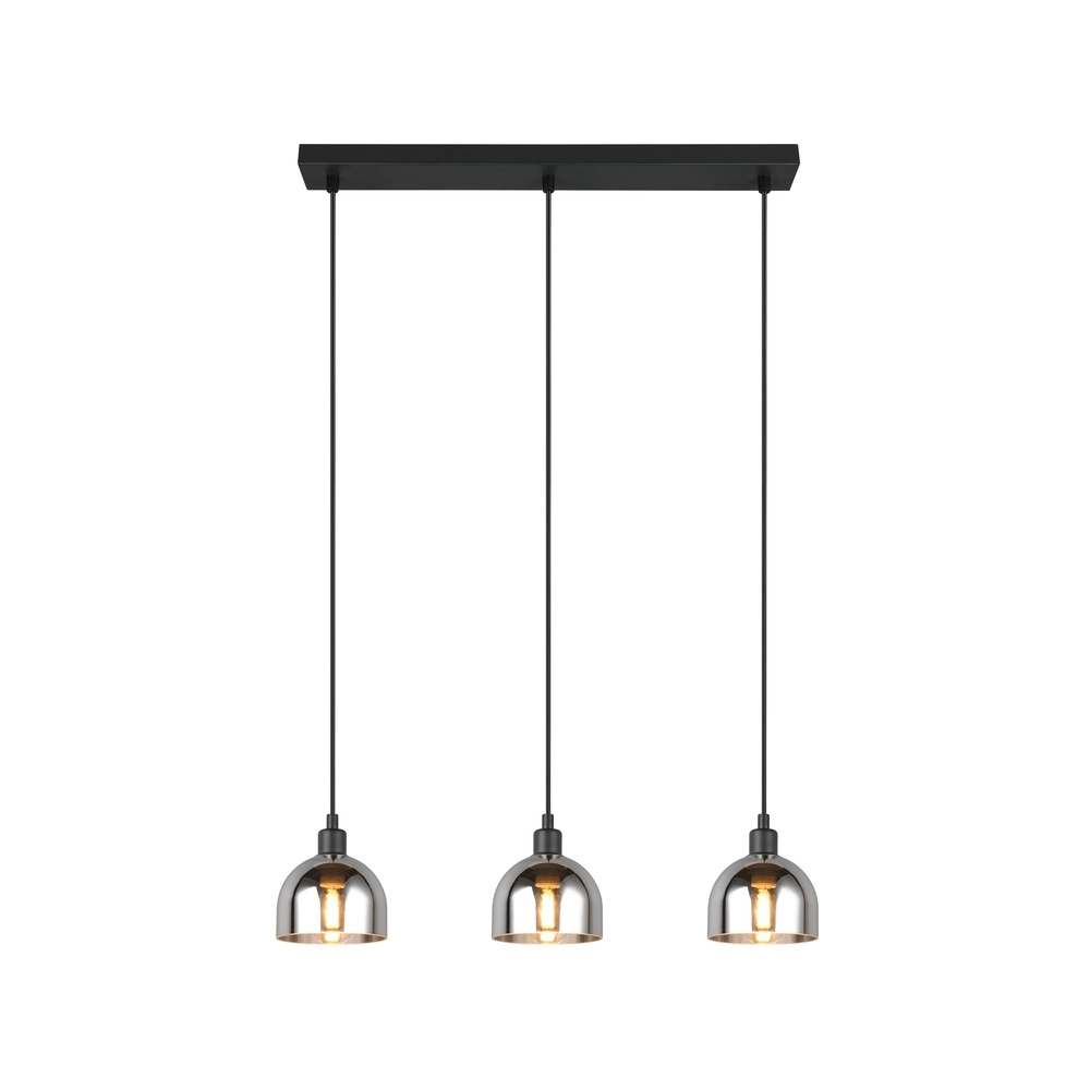 Black pendant lamp Molly 3-light white glass Trio 4017807618082