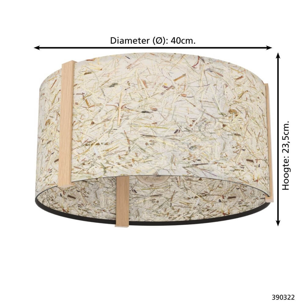 Ceiling light Hontongas wood with beige shade Stars of Light 9008606274611